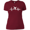Image of Airplane Shirt Funny Airplane Pilot Heartbeat Flying Tees