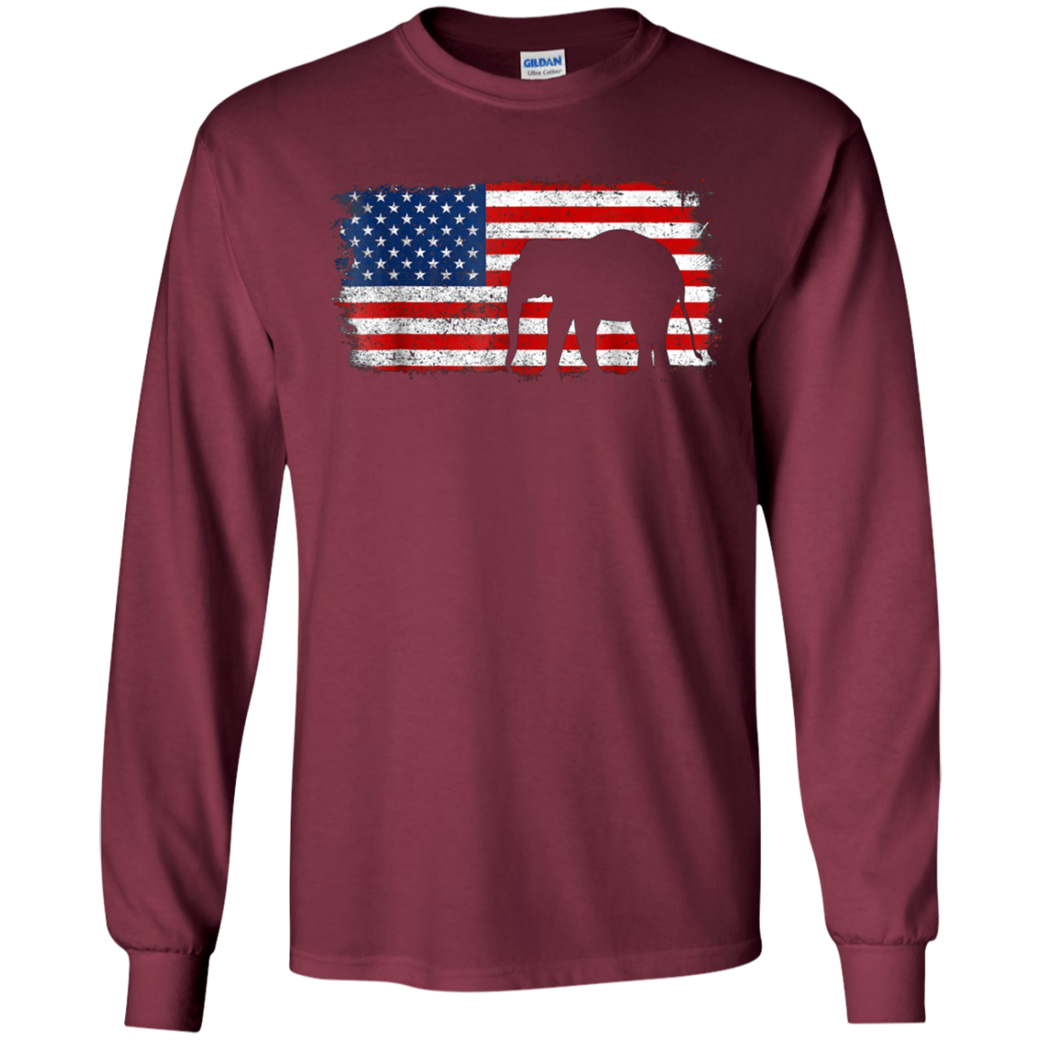 ASIAN ELEPHANT American Flag Vintage T-Shirt