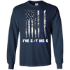 Image of Always Thin Blue Line Heart US Flag I've Got His Six T-shirt