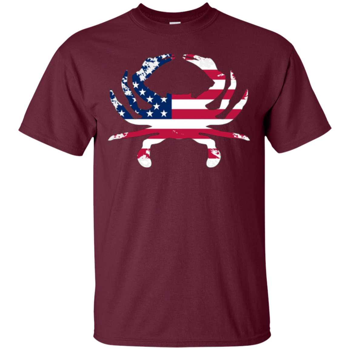 American Flag Tees: Crab Animal Outline USA T-Shirt