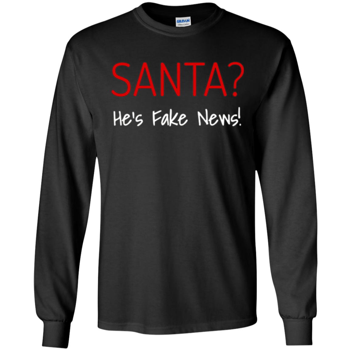 Santa Fake News T-Shirt Trump Joke Funny Christmas Gift