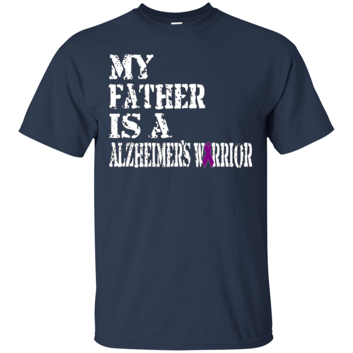 Alzheimer's Awareness Shirt For Fathers Purple Ribbon Tee