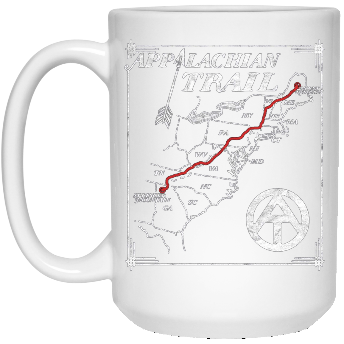 Appalachian Trail Map Retro Long Sleeve Tee Shirt