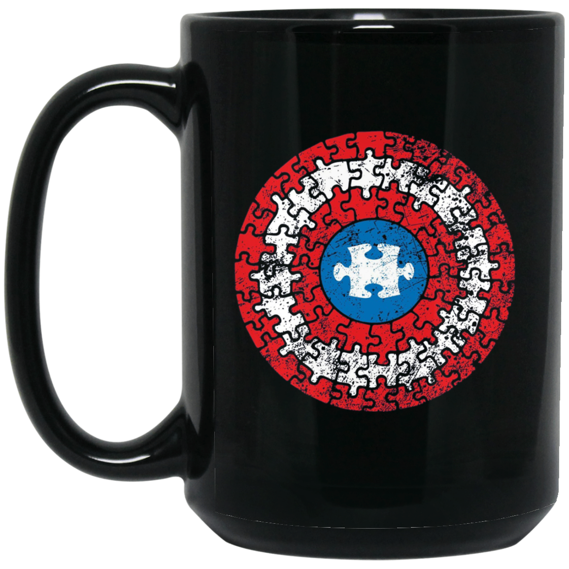 Autism Awareness Shirts Captain Autism Puzzle Shield T-Shirt