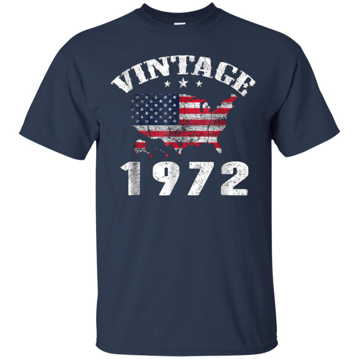 American USA Flag Vintage 1972 Shirt 46th Birthday Gifts Tee