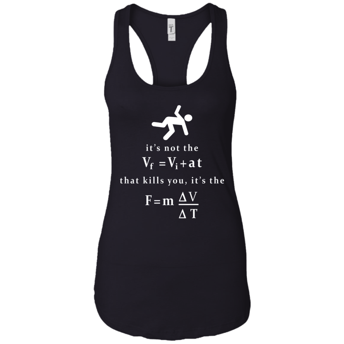 "It's not the fall that kills you, it's the landing." Tee