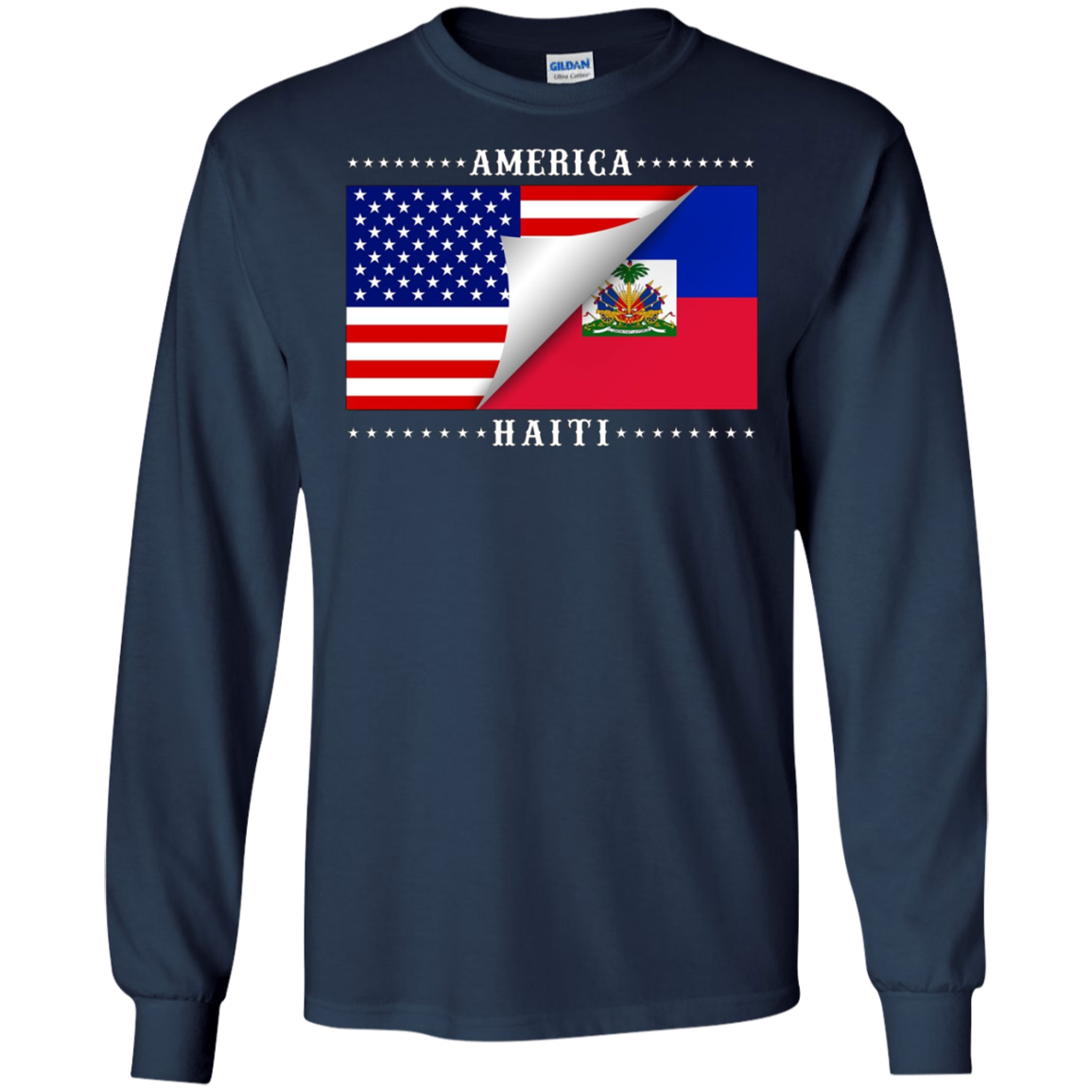 American Haitian Flag Stars T-Shirt Great Gift Tee