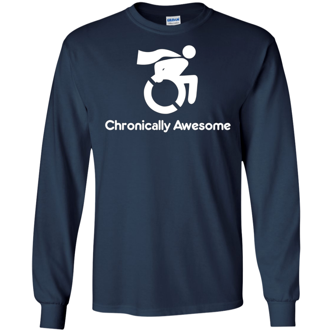 Chronically Awesome Wheelchair Superhero Funny Tee Shirt