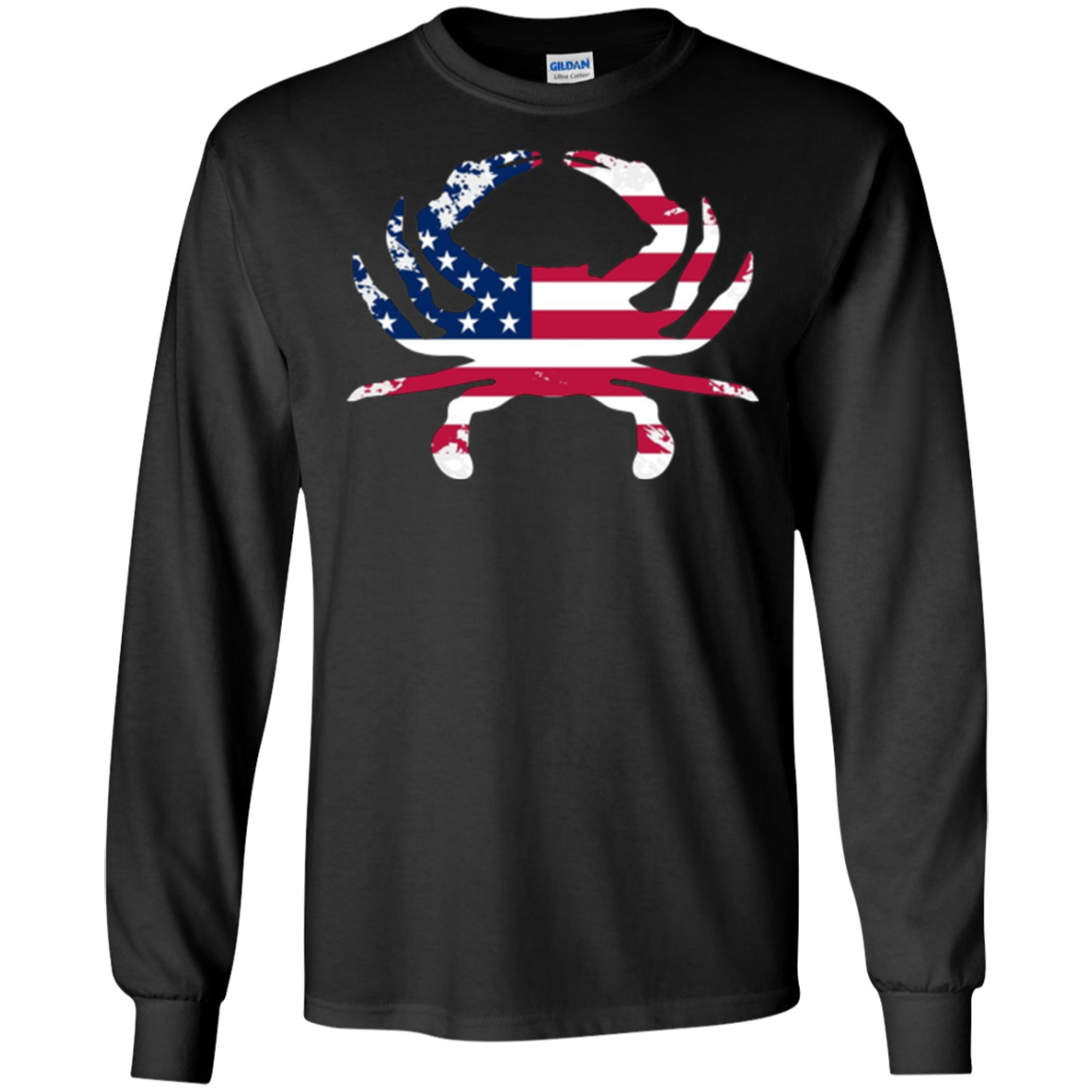 American Flag Tees: Crab Animal Outline USA T-Shirt