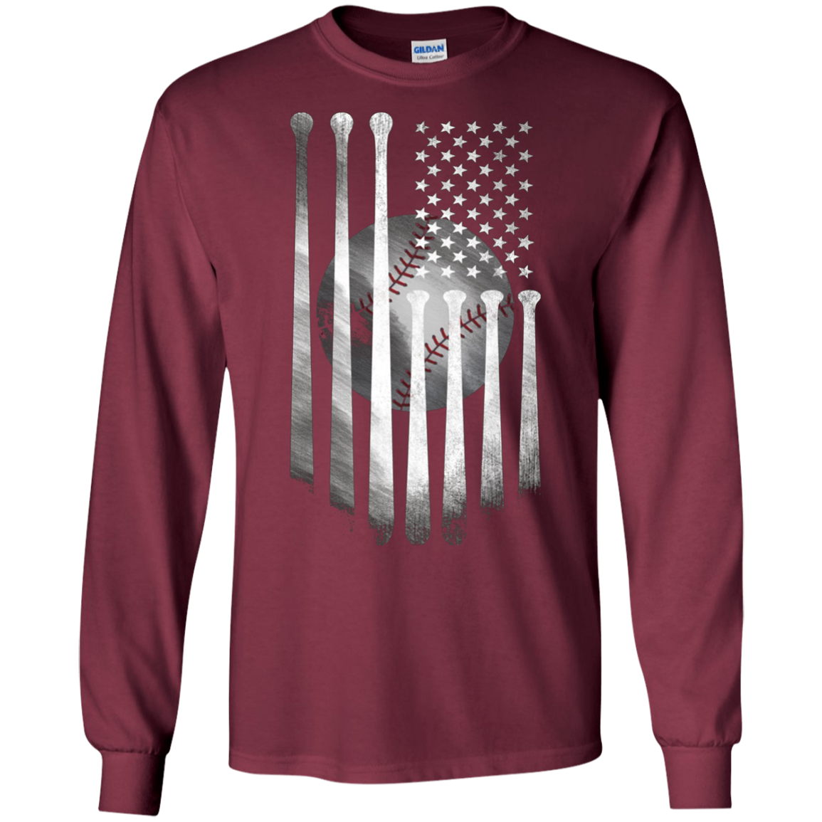 Drapeau Américain Vintage Baseball Drapeau T-Shirt, Papa, Maman, Enfant T