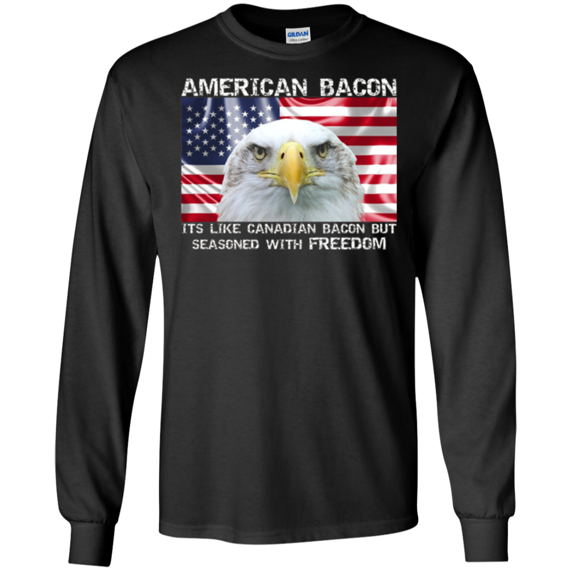 American bacon is seasoned with freedom funny murica T-Shirt