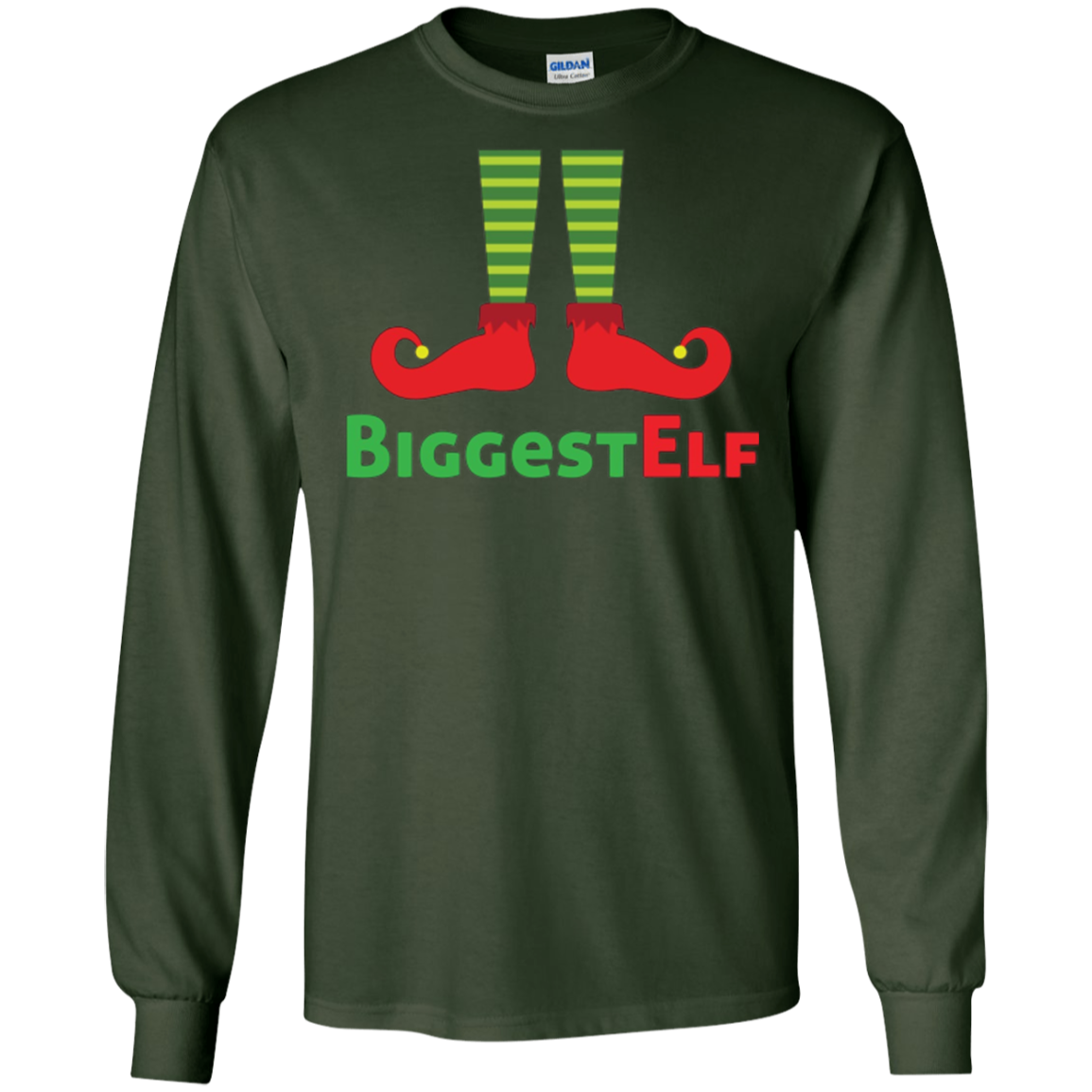 Biggest Elf Matching Family Christmas Picture Greeting Cards