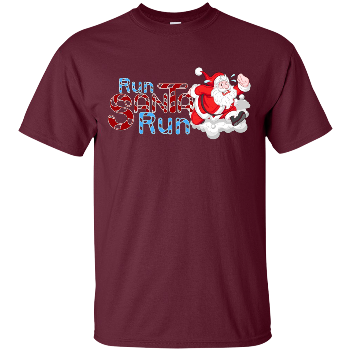 Santa Running Shirt-Funny Merry Christmas & Holiday T shirt