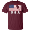 Image of American USA Flag Ice Hockey T-Shirt Patriotic Sports Gift