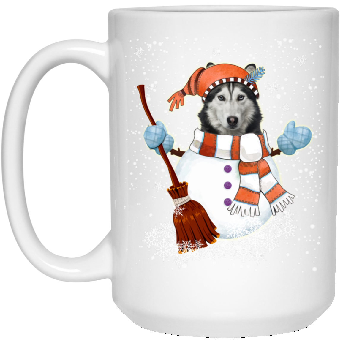 Christmas Snowman Siberian husky Funny T-shirt