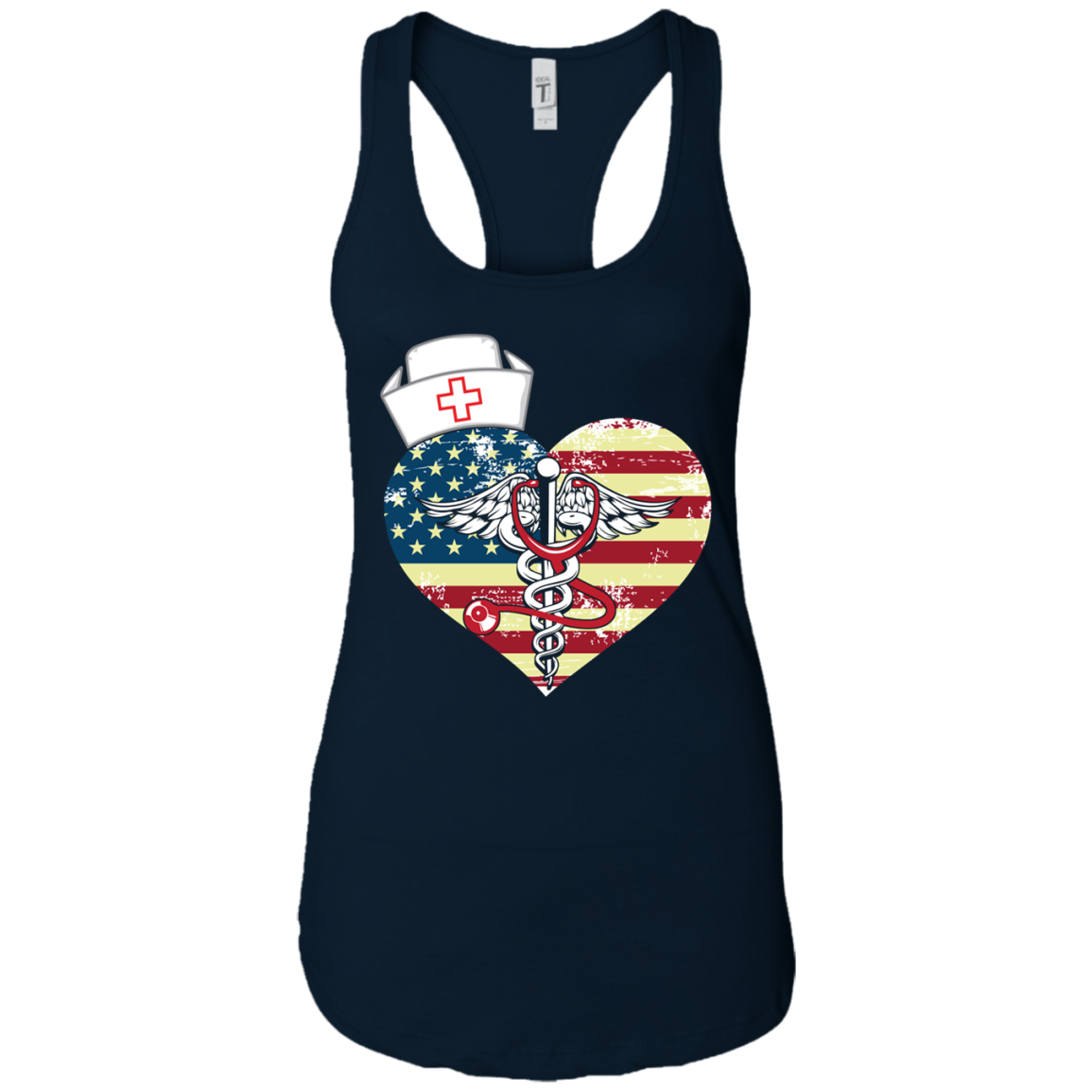 American Flag Nursing Heart National Nurse Week T-shirt