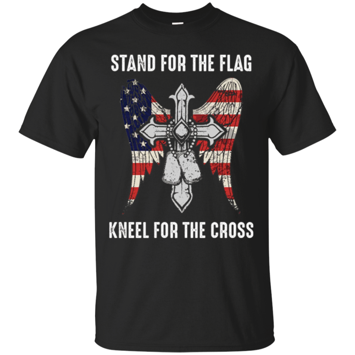 T-shirt chrétien de croix patriotique de drapeau américain