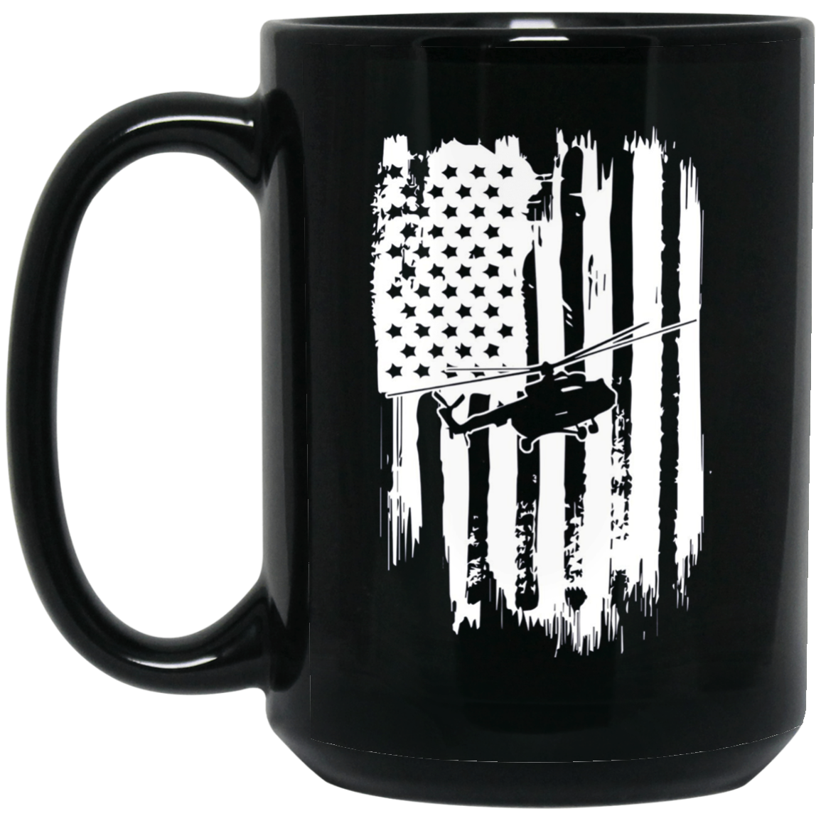 American Flag T-Shirt For Helicopter Pilot Or Fan Patriotic