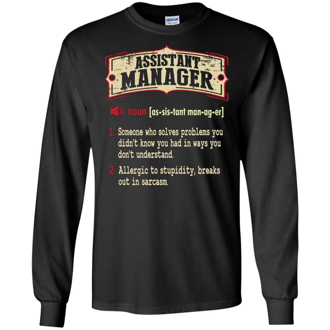 Assistant Manager Dictionary Term Sarcastic T-Shirt