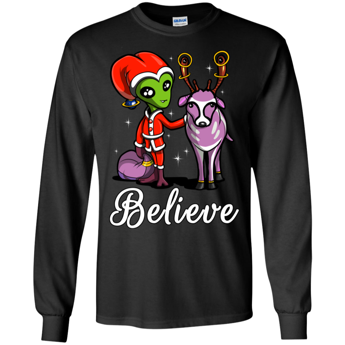 Alien Santa Christmas Funny Ufo Reindeer T-Shirt
