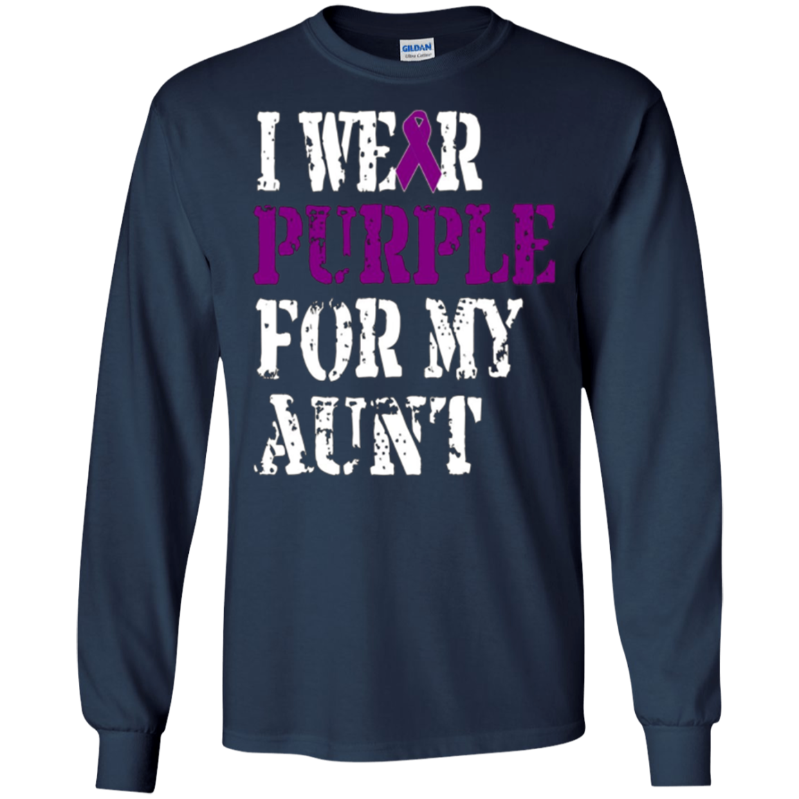 Alzheimer's Awareness Tshirt I Wear Purple For My Aunt