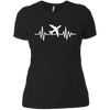 Image of Airplane Shirt Funny Airplane Pilot Heartbeat Flying Tees