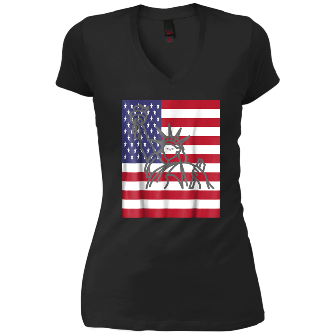 American Flag With Statue of Liberty