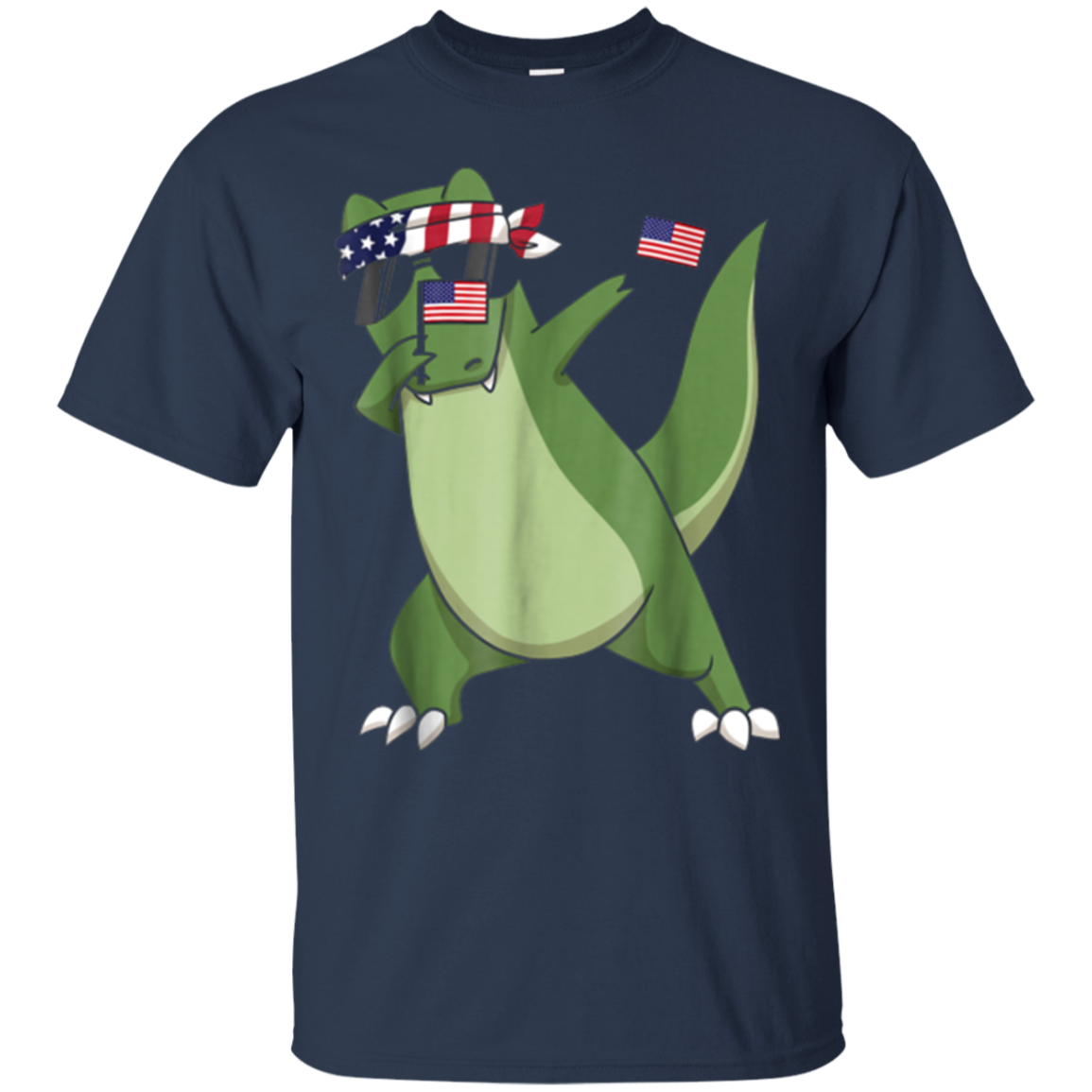 American Pride T-Rex Dinosaur USA Dabbing Funny T Shirt