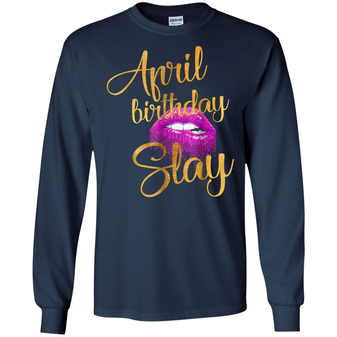 April Birthday Purple Lips Slay T-shirt Birthday Gift