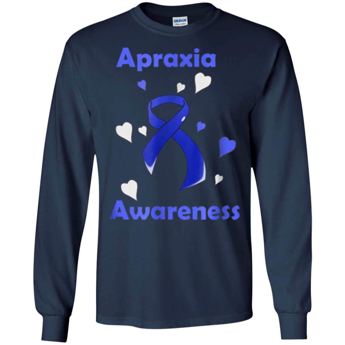 Apraxia Awareness Ribbon With Hearts T Shirt
