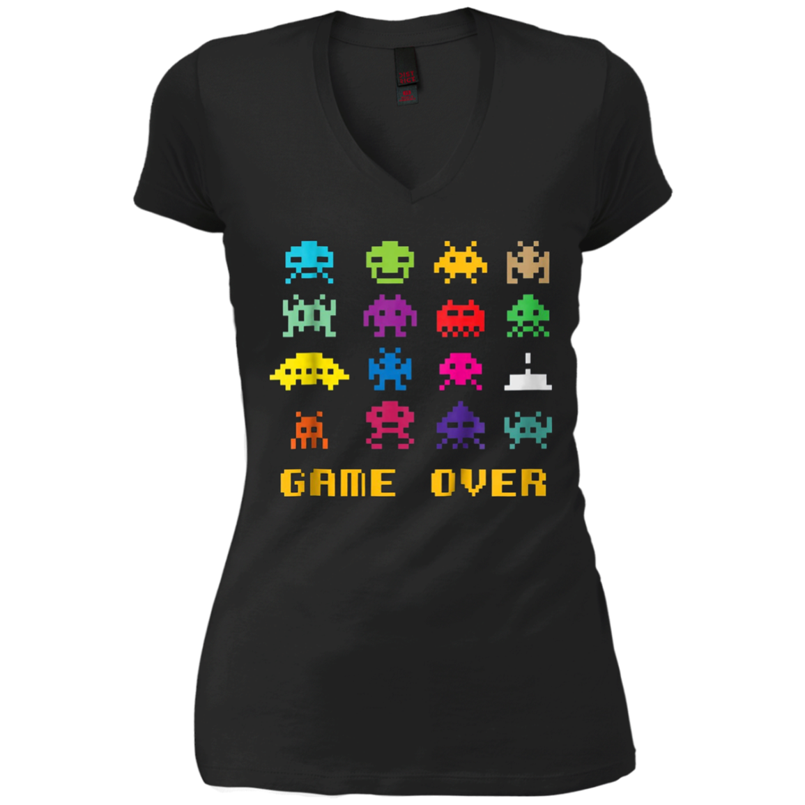 "Game Over" retro alien invaders tshirt 80s 8-bit video game