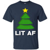 Image of Christmas Tree Lit Af Funny Christmas Shirt