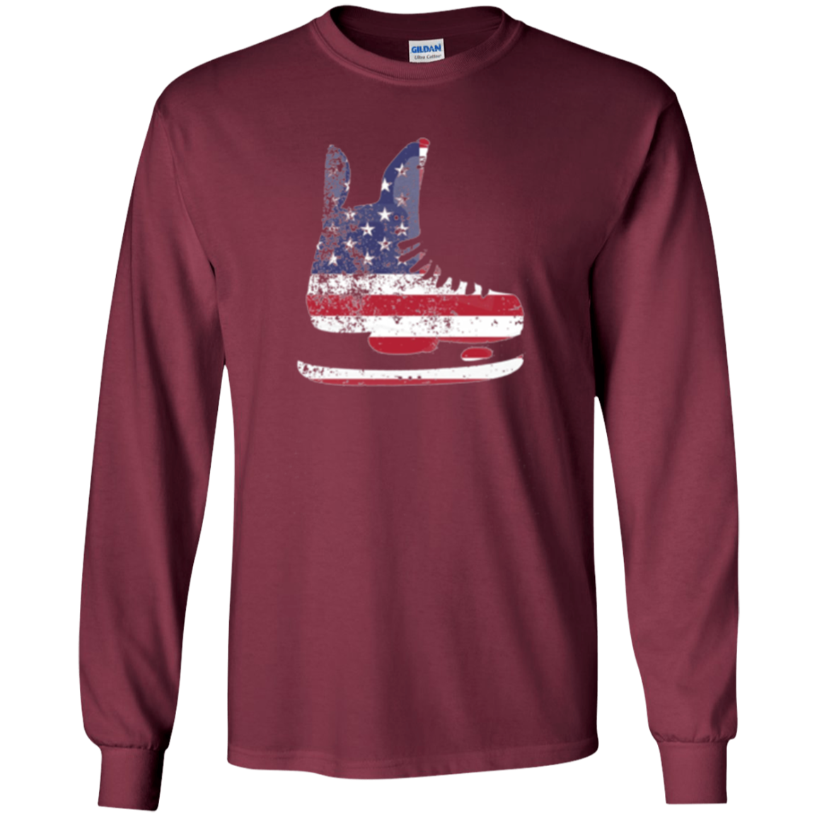 American Flag Shirt Patriotic Ice Hockey Skate Vintage Gift