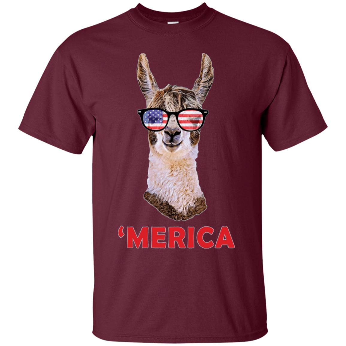 'Merica Llama Patriotic USA July 4 Sunglasses Funny T-Shirt