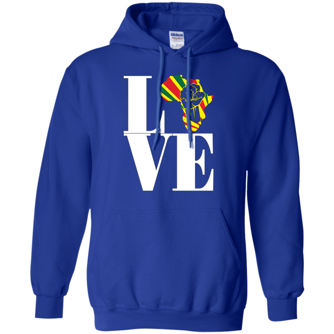 African black power map raised fist I love Africa t-shirt