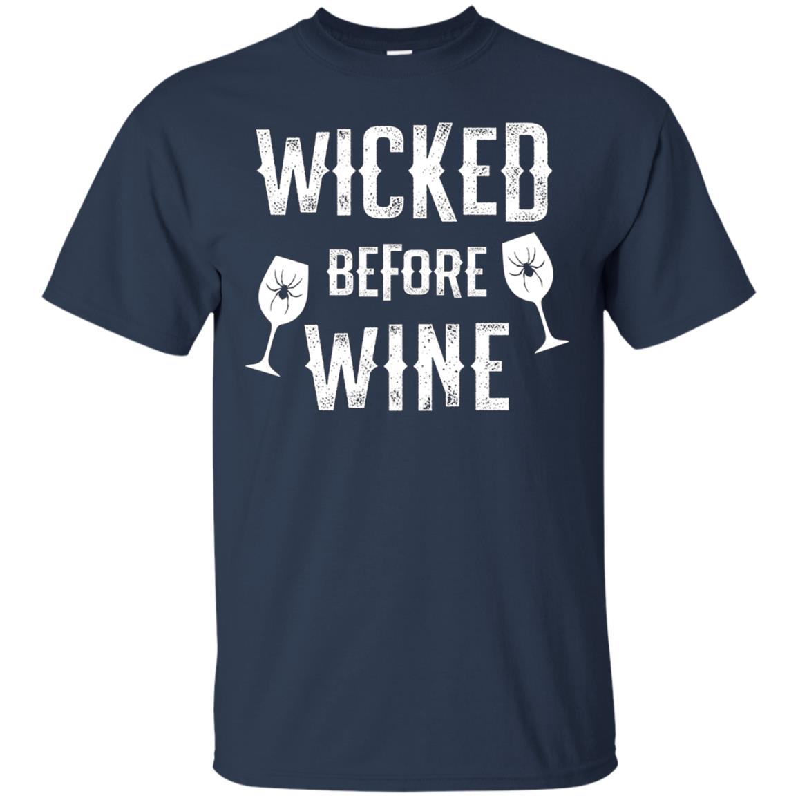 Funny Halloween Wine Long Sleeve Shirt Wicked Before Wine