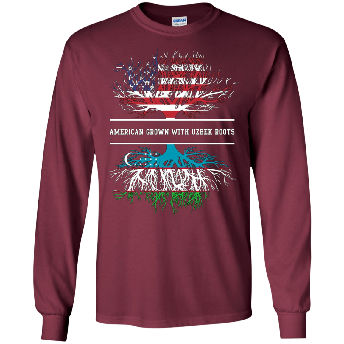 American Grown With Uzbek Roots T-Shirt Uzbekistan Tee