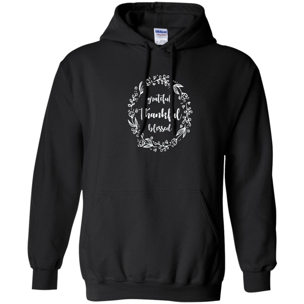 "Grateful Thankful Blessed " Floral Thanksgiving Fall Tee