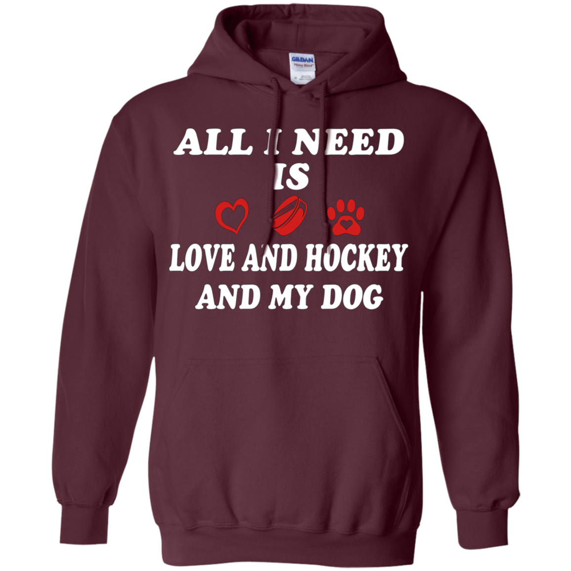 all i need is love and hockey and my dog t-shirt