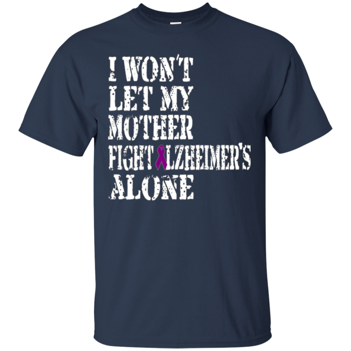 Alzheimer's Awareness T-Shirt For Mothers Purple Ribbon Tee