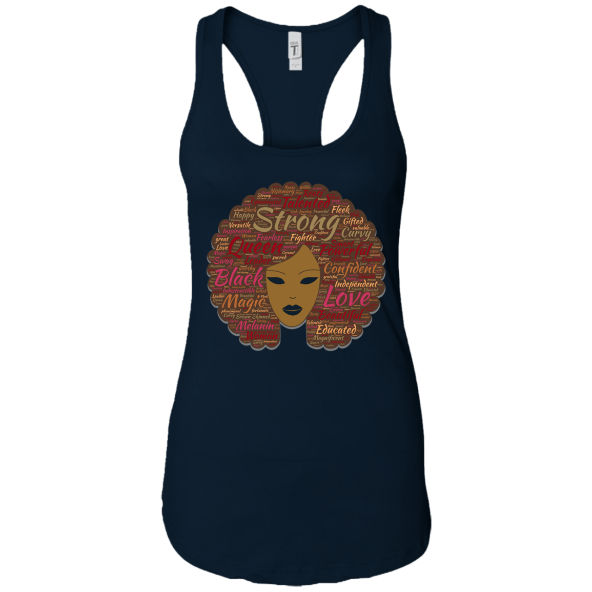 Afro Word Art Black History Month Natural Hair T-Shirt