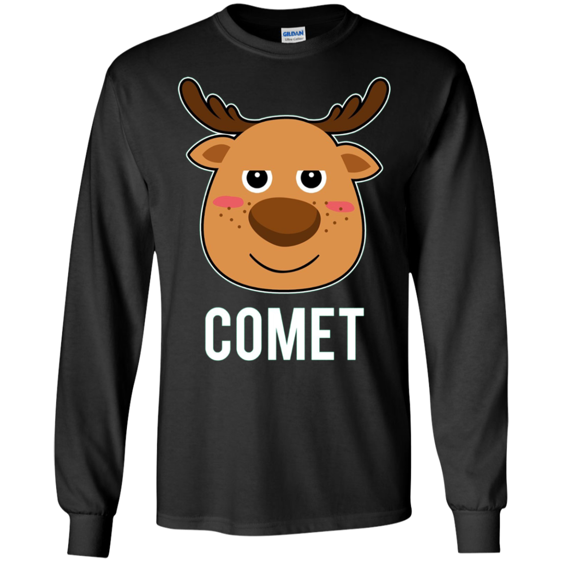 Santa Reindeer Comet T-Shirt Christmas Group Costume Tee