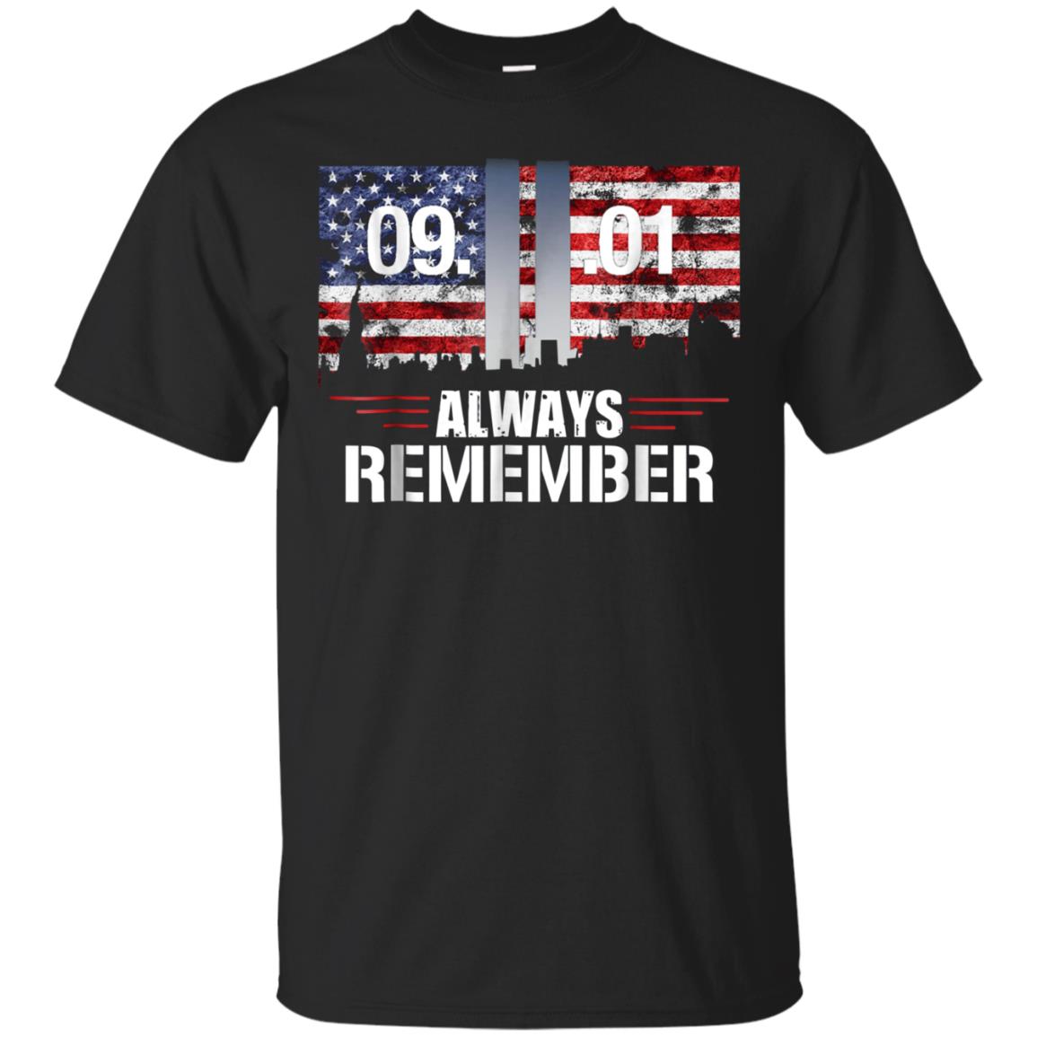 Always Remember 9/11 Memorial USA Flag Patriot Day Tee