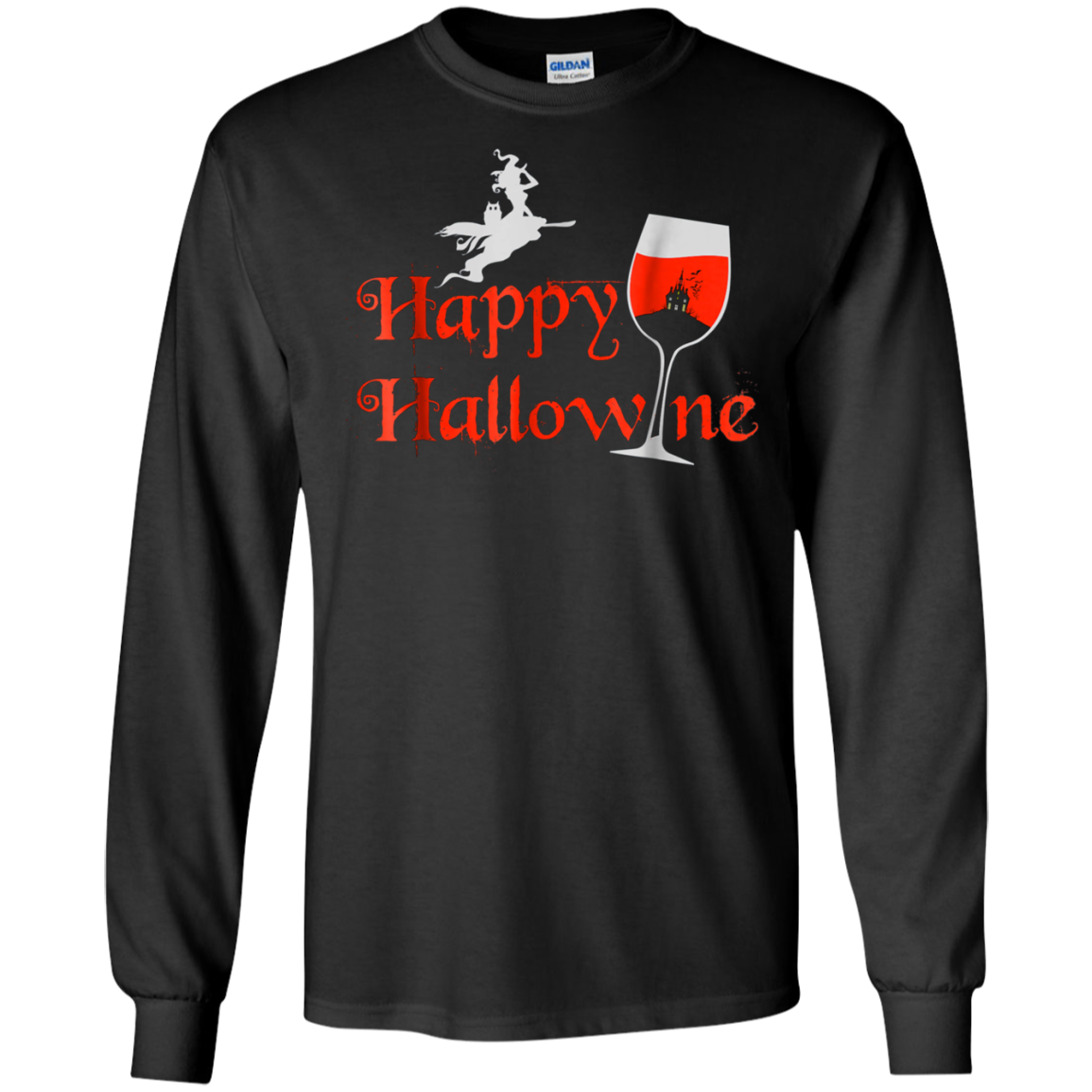 Funny Halloween Wine Tshirt, Happy Hallowine, for Men Women