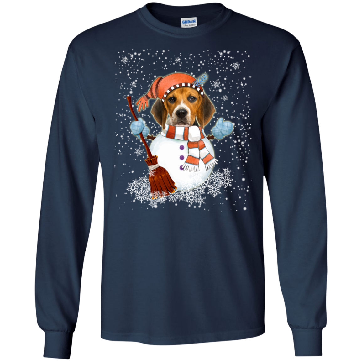 Christmas Snowman Beagle Funny T-shirt