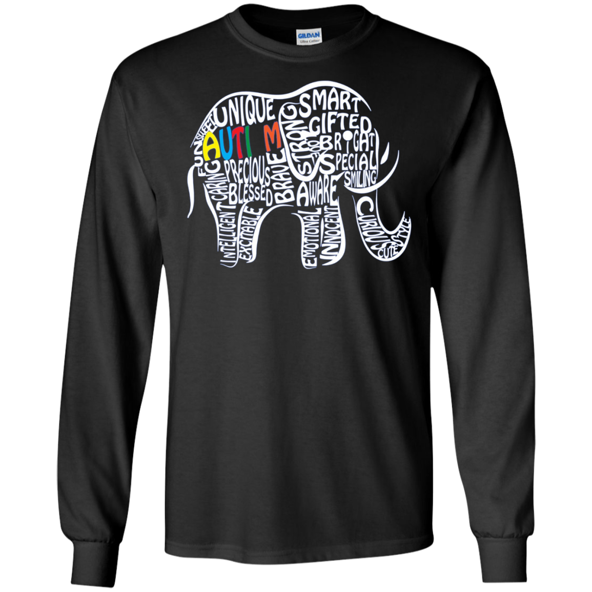 Autism Awareness Elephant Long Sleeve T Shirt