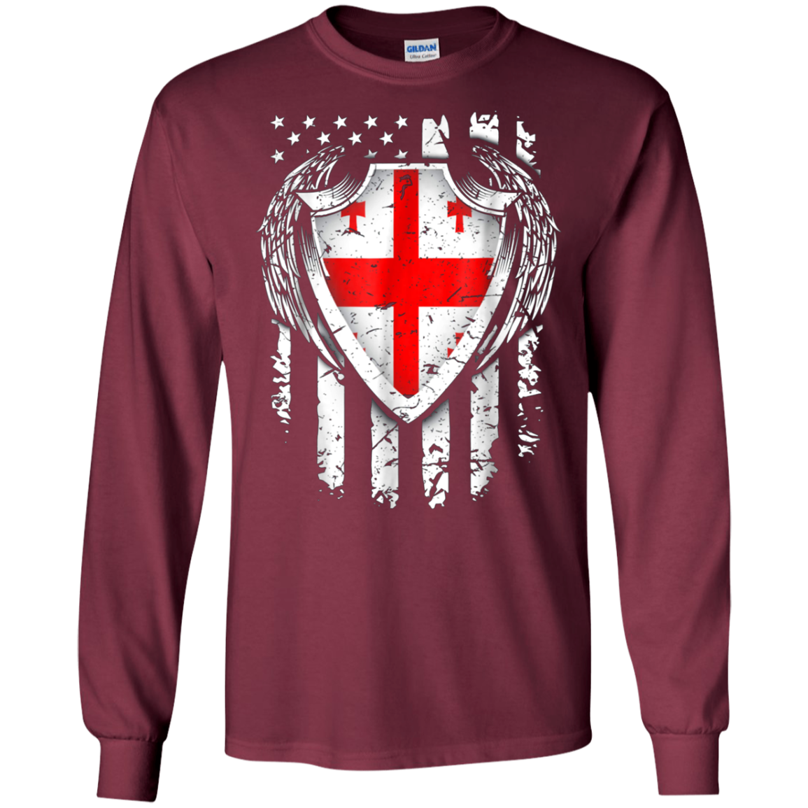 Angel Georgian American Flag Patriotic Georgia USA Tshirt