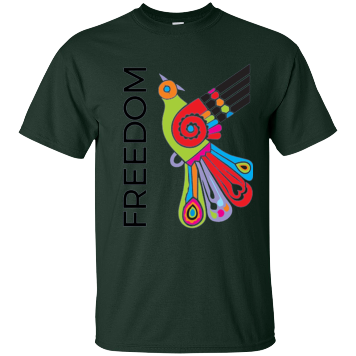 "Freedom" Bright Colorful Bird Diversity Unity T-Shirt