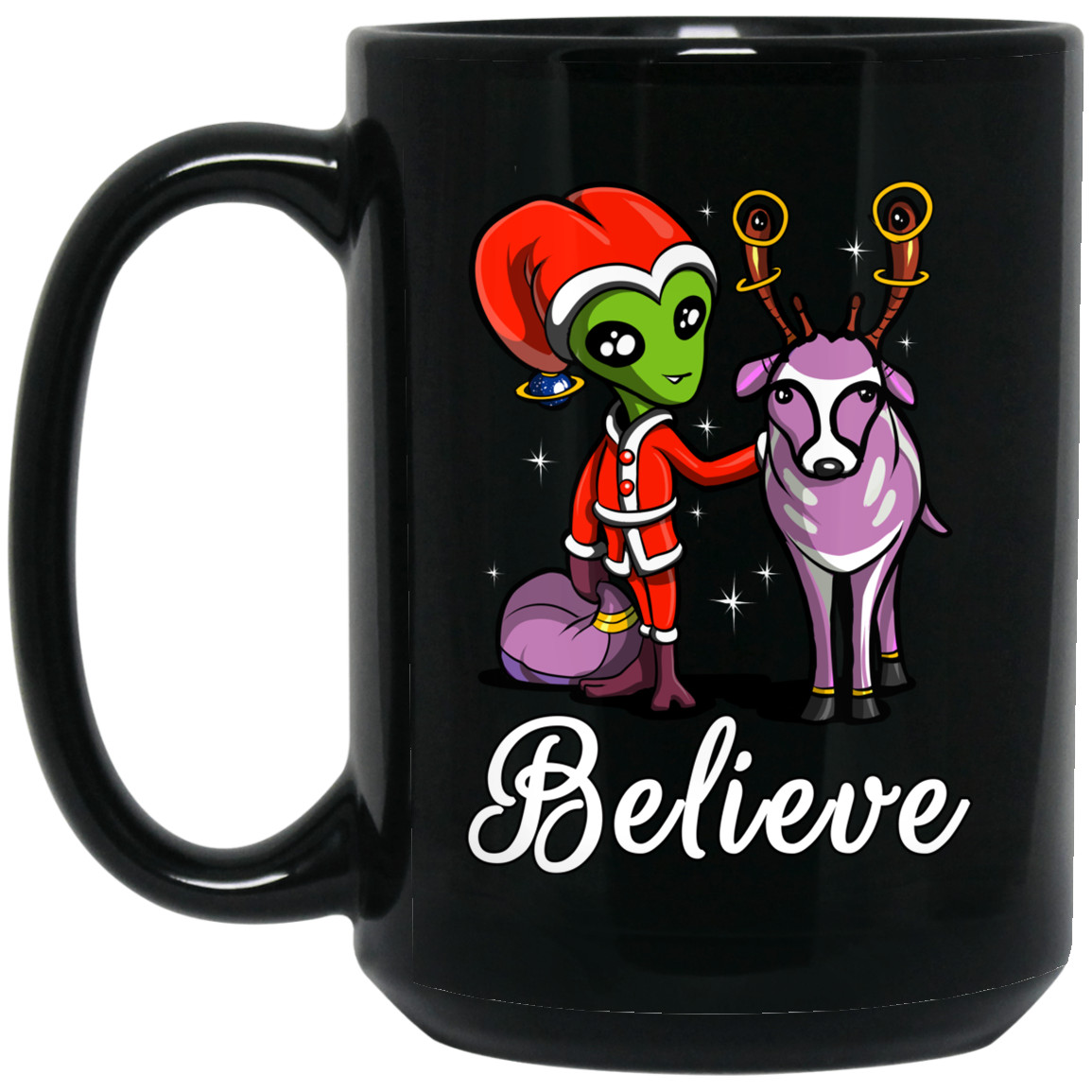 Alien Santa Christmas Funny Ufo Reindeer T-Shirt