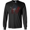 Image of American Flag Red White and Dingers Vintage Baseball T-shirt